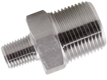 BSPT, Male Hex Reducing Nipple, 3000lb 316 Stainless Steel Pipe Fittings